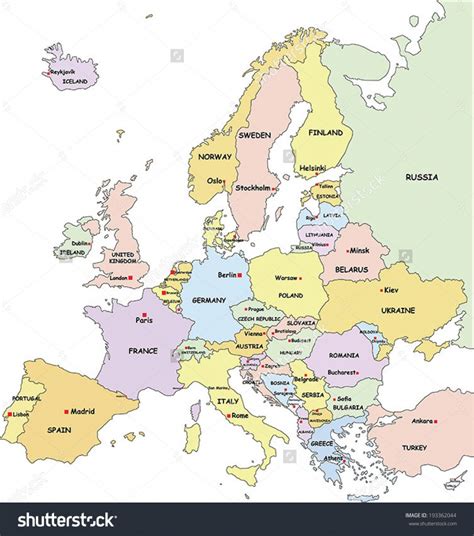 Free Printable Map Of Europe With Countries And Capitals