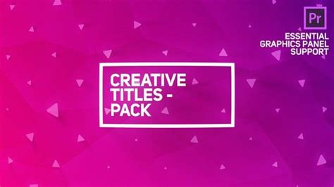 People watch a lot of video these days, so it's tough to stand out from the crowd. Creative Titles Package for Premiere Pro | Essential ...