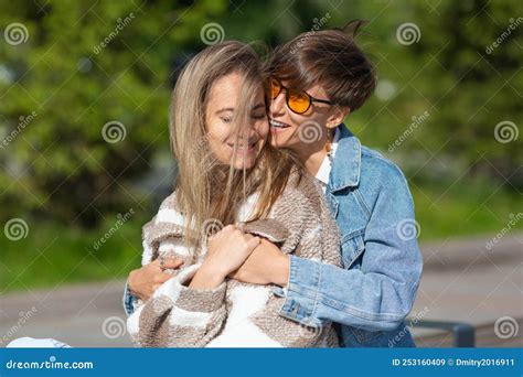 Love And Relationships Concept Lesbian Couple Enjoy Each Other Stock Image Image Of Holding