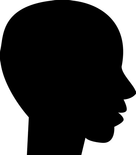 Head Side View Black Silhouette Of Male Bald Shape Svg Png Icon Free