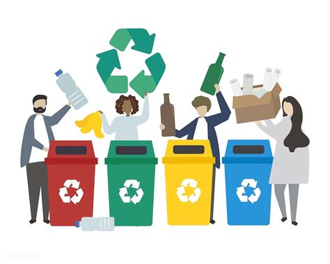 Green People Recycling Waste Illustration Free Image By