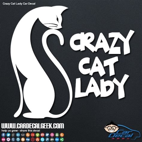 Crazy Car Lady Car Decal Graphic Window Stickers