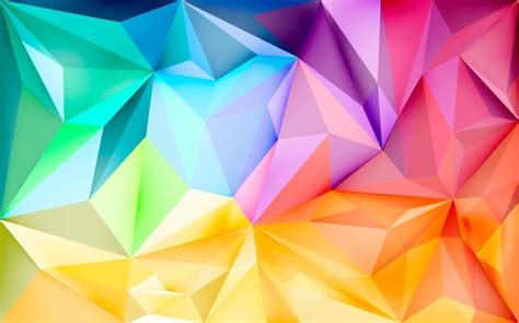 Bright Color 3d Shapes Geometric Design Pattern