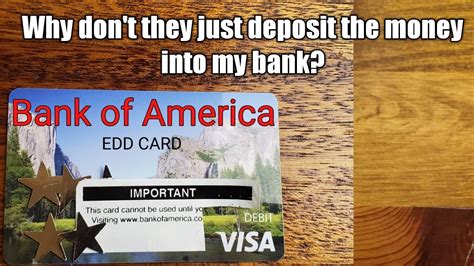 If you submitted your certification by mail and/or requested your benefit payments by check, allow 10 days for processing. EDD Card: Why don't they just deposit the money into my bank like they did the Stimulus? - YouTube