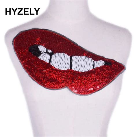 Buy Big Red Lip Clothes Patch Diy Embroidered Patches