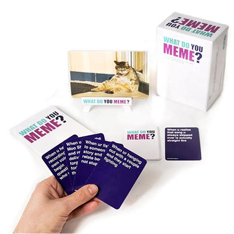 The name of the game refers to internet memes and is a play on the term what do you mean? Solo 31.34€, What Do You Meme Entertainment Party Cards Gioco da tavolo - LovDock.com