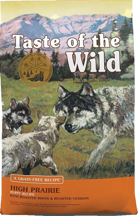 Crafted to replicate a dog's ancestral diet, our grain free dog food has a high meat content, combined with sweet potato, herbs and botanicals. Taste of the Wild High Prairie Puppy Formula Grain-Free ...