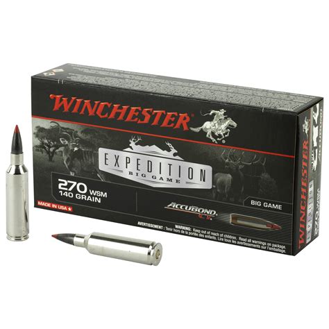 Winchester Accubond Ct 270 Wsm Ammunition 140gr 20 Rounds — Caliber