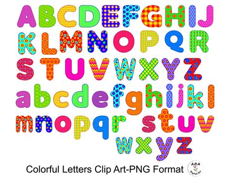 Alphabet Clipart Colorful Alphabet Letter Clip Art Upper And Etsy