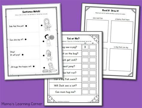 Kindergarten Reading And Phonics Packet 1 Mamas Learning Corner 6dc