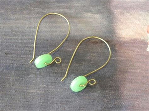 Green Silver Hoop Earrings By Lscreations U On Etsy Silver