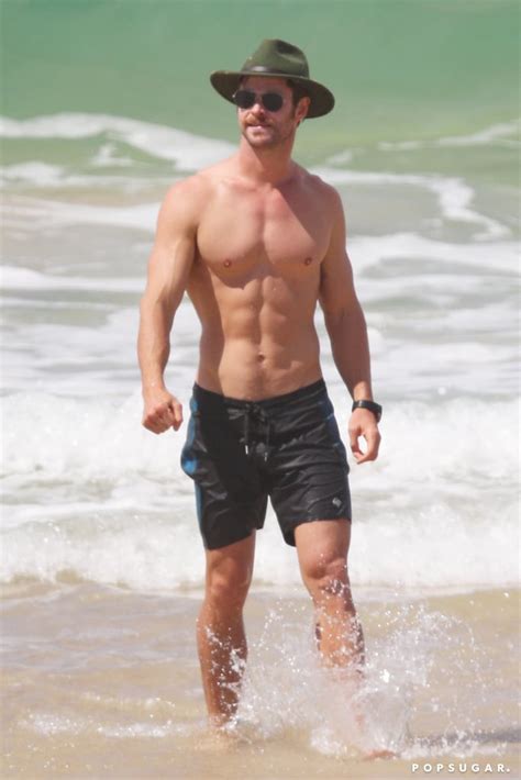 Chris Hemsworth Shirtless Pictures In Australia April Popsugar