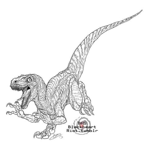 The Raptor Blue Jurassic World Coloring Pages