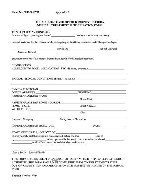 Medication Permission Form For Schools Florida Fill Online Printable