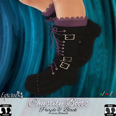 Second Life Marketplace Epicine Chastity Boots Purple Black
