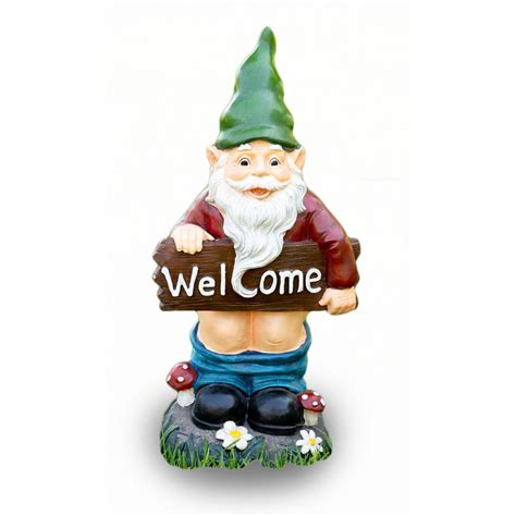 Alpine Mooning Welcome Gnome With Pants Down Statue Inch Tall