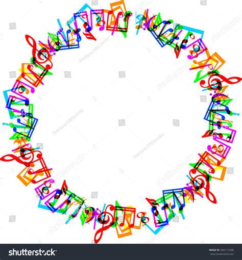 Colorful Music Notes Border Frame On Stock Vector Royalty Free
