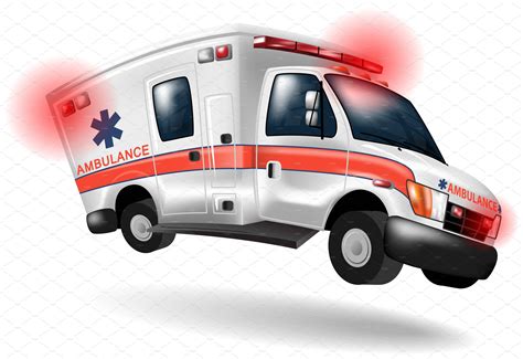 Ambulance Speeding Vector Cartoon Illustrations Creative Market