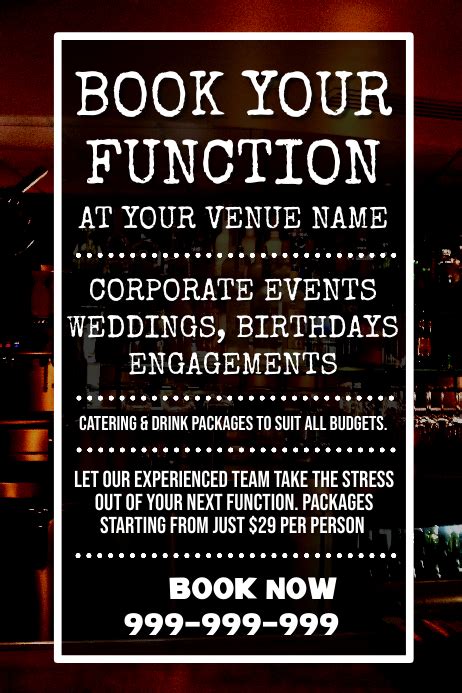 Copy Of Function Room Hire Poster Postermywall