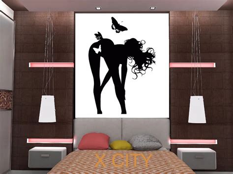 Sexy Hot Girl Butterfly Hair Spa Beauty Silhouette Bedroom Wall Art Sticker Vinyl Cut Transfer