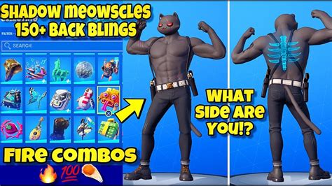 New Shadow Meowscles Skin Showcased With 250 Back Blings Fortnite