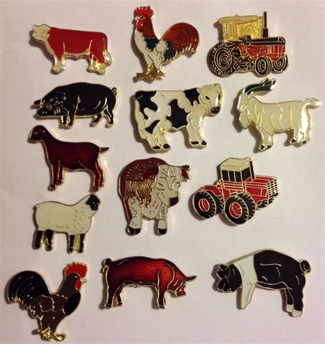 13 Different Farm Animal Tractor Pins Farm Animals Animals Tractors