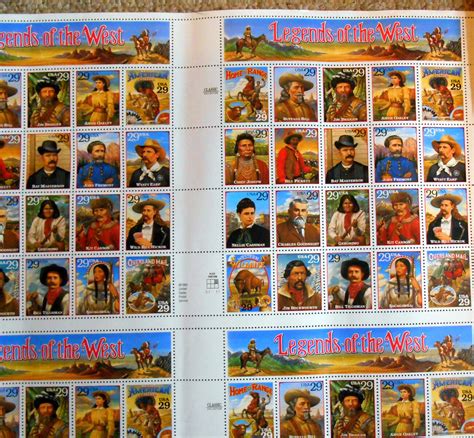 1994 Legends Of The West Full Press Sheet Sc 2869 Mnh 6 Panes Of 20 29c