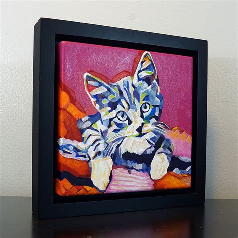 2017 04 Original Painting By Cameron Dixon Pop Art Kitten 1