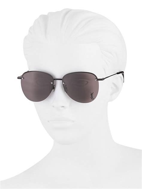 Shop Saint Laurent Monogram Pin 61mm Aviator Sunglasses Saks Fifth Avenue