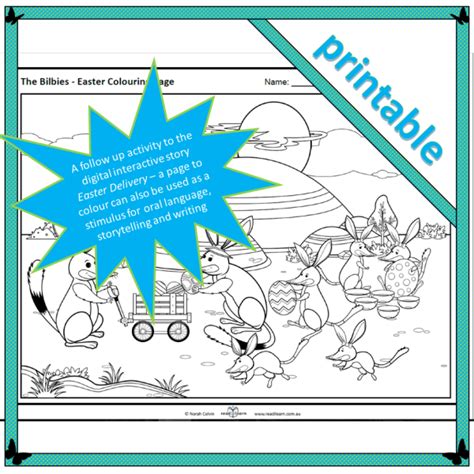 The Bilbies Easter Colouring Page Readilearn