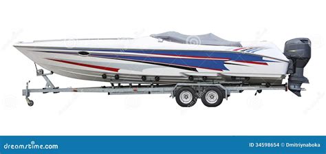 Speedboat On The Trailer Stock Photo Image Of Boat Leisure 34598654