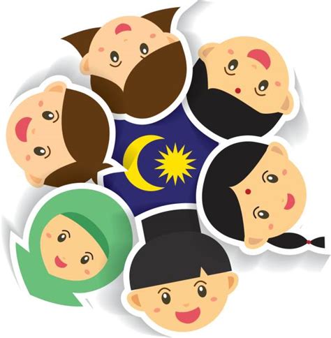 Cute cartoon character kids of malay, indian & chinese hand in hand with malaysia flag icon. Best Malaysia Merdeka Illustrations, Royalty-Free Vector ...