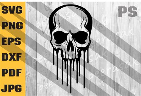 Dripping Skull Svg Skeleton Svg Gothic Decal T Shirt Sticker Graphics