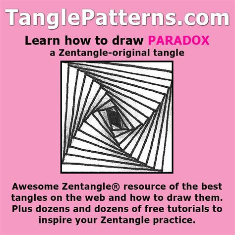 Almost anyone can use it to create beautiful images. Step-by-step instructions to learn how to draw the Zentangle-original tangle pattern: Paradox ...