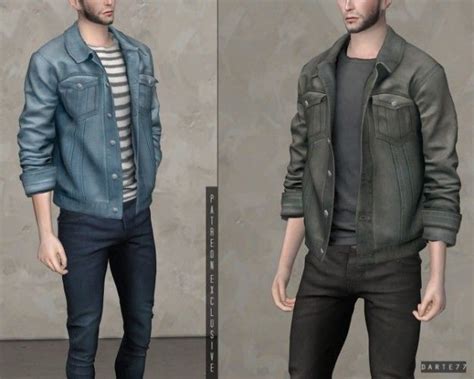 Oversized Denim Jacket P By Darte77 For The Sims 4 Spring4sims