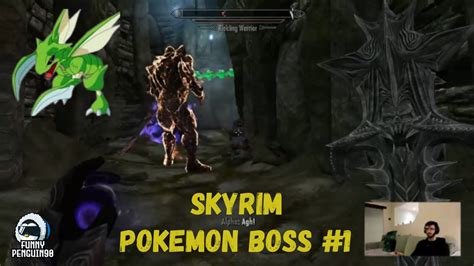 Skyrim Pokemon Boss Battle 1 Skyrims Pokemon Adventures Mod Gameplay