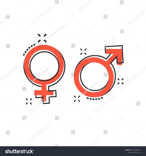 Vector Cartoon Gender Icon Comic Style Stock Vector Royalty Free 1145021831 Shutterstock