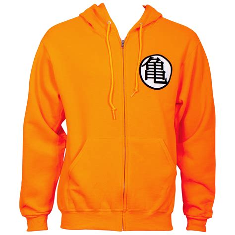 It's a really bright orange, but i'm hoping after a wash it will tone down a bit. Dragon Ball Z Kame Symbol Orange Zip Hoodie