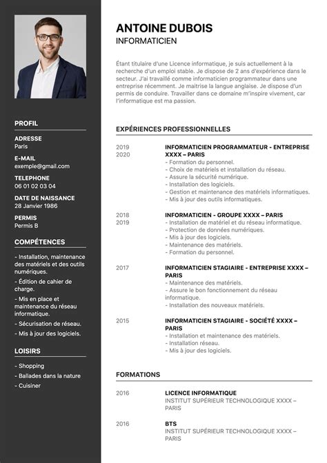 Exemple De Cv Technicien Support Informatique
