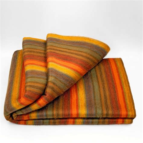 Baby Alpaca Wool Throw Blanket Queen Cumanda Multi Colored Thin