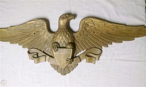 vintage large sexton usa stamped american eagle 40 x14 cast metal wall hanging 1831124987