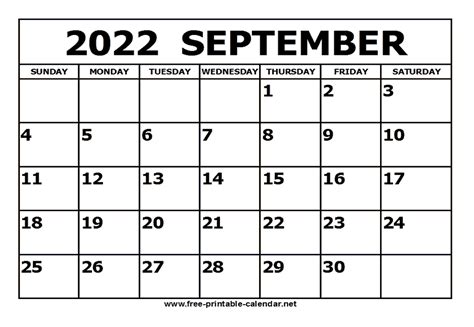 September 2022 Printable Calendar Free Printable Calendar Com Free