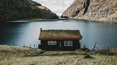 Islands Faroe Lake Village Mountains Saksun 4k