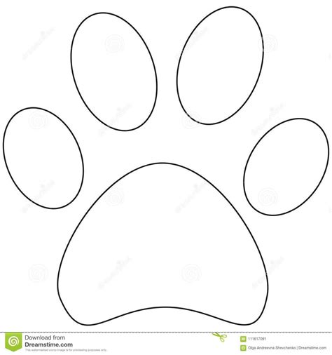 Line Art Cat Paw Footprint Icon Poster Stock Illustration