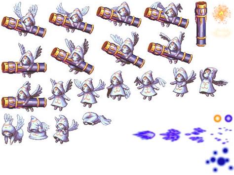 Bomb Angel Sprite Character Silver Stars Video Game Sprites