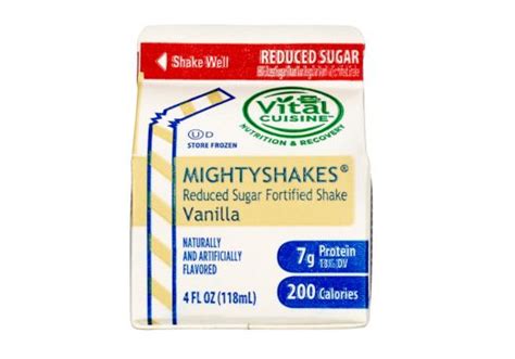 mighty shakes vanilla 4oz reduced sugar healthy nutrition shake