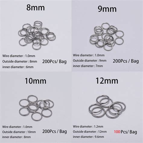 200pcslot 4 5 6 8 10mm Stainless Steel Open Jump Rings Split Etsy Canada