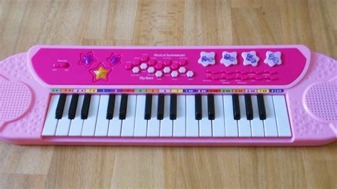 Electronic musical keyboard, piano instrument toy pink - YouTube