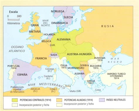Mapa Mapa De Europa Al Inicio De La Primera Guerra Mundial Europe