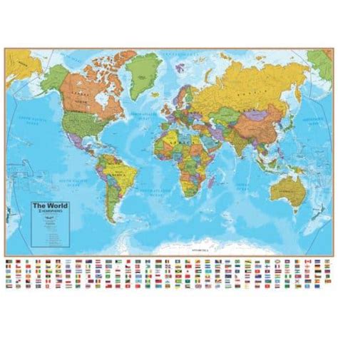 Blue Ocean Series World Wall Map 859654003055